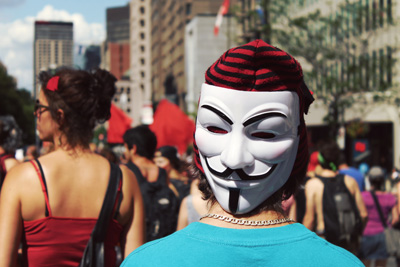 Anonymous at Protest - by Tina Mailhot-Roberge