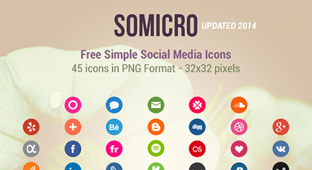 Somicro: 45 Free Simple Social Media Icons